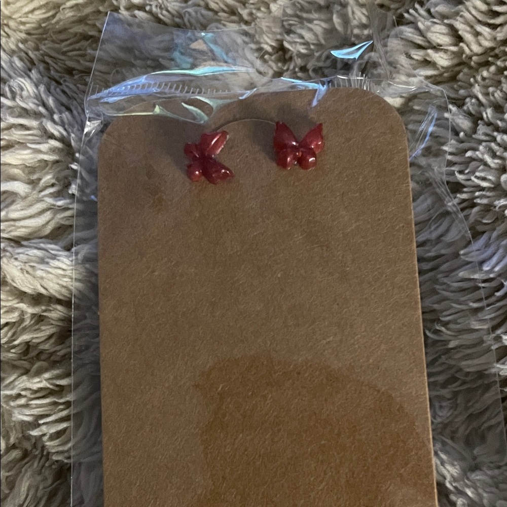 Red Butterfly Earrings
